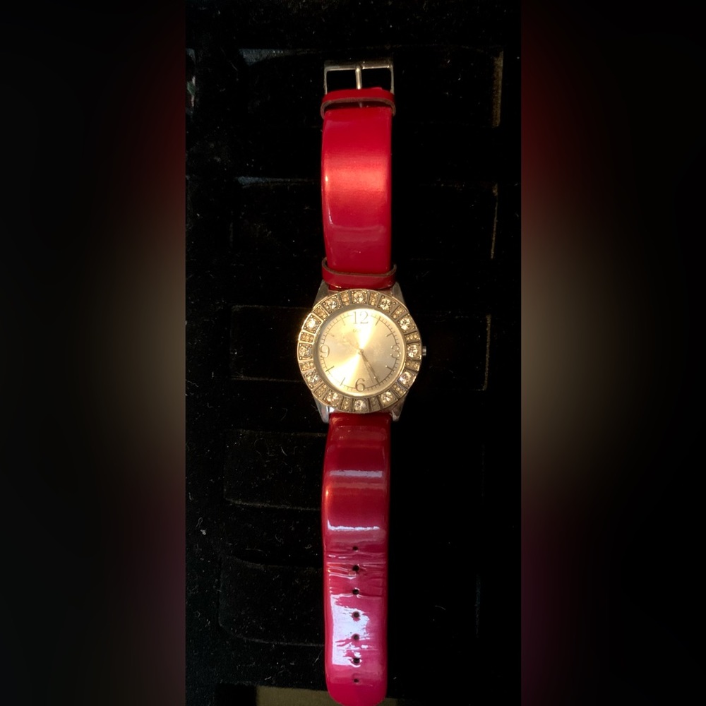 GUESS Magenta Rhinestone Watch - Picture 2 of 4